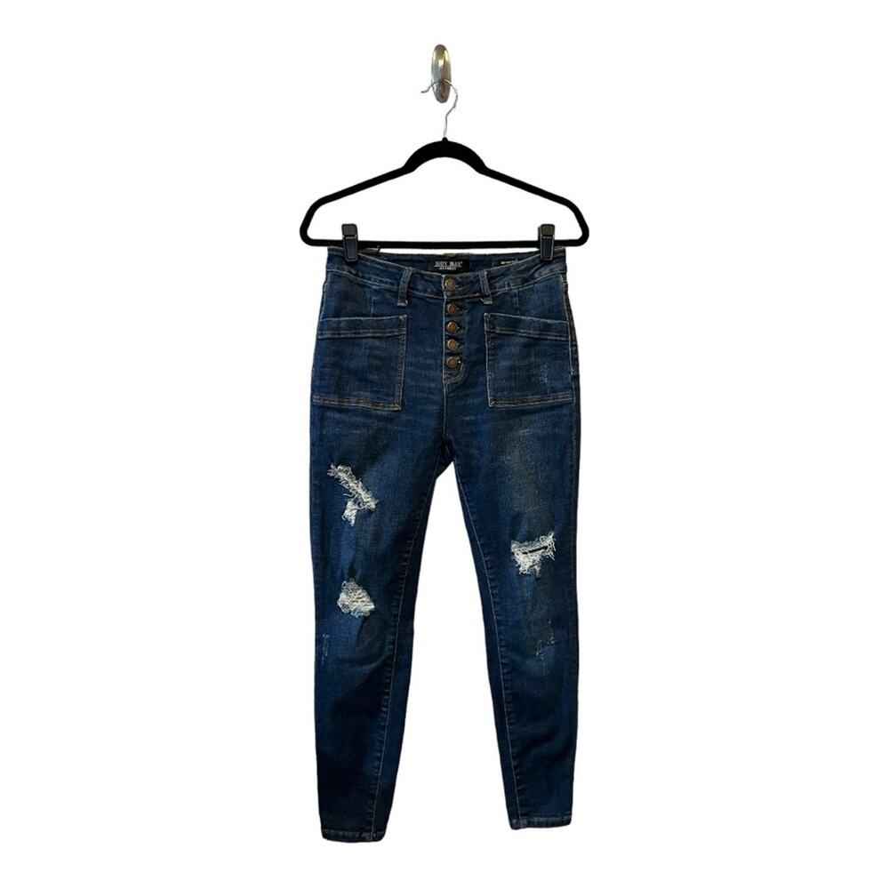 Judy Blue Patch Pocket Button Fly Skinny Jeans size 7/28